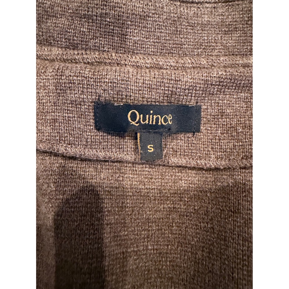 Quince Heather Brown 100% Organic Cotton Knit Blazer Sweater Jacket Womens Small - Picture 2 of 7